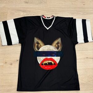 Rihanna Tour Jersey 
Black and white vampire hockey jersey #goth #punk
